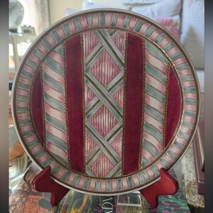Decorative striped plate - Ralph Lauren vibes!